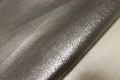 ds25円！[ダークシルバー系]新入荷 イタリアンレザー 豚革 クロム革 箔貼り加工 155ds