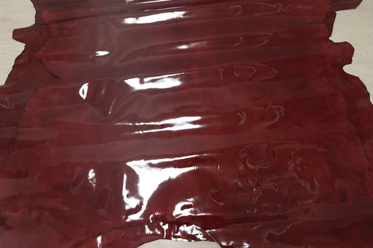 ds25円！[ワインレッド]新入荷 インディアンレザー 牛革 クロム革 エナメル加工 アンチック 162ds