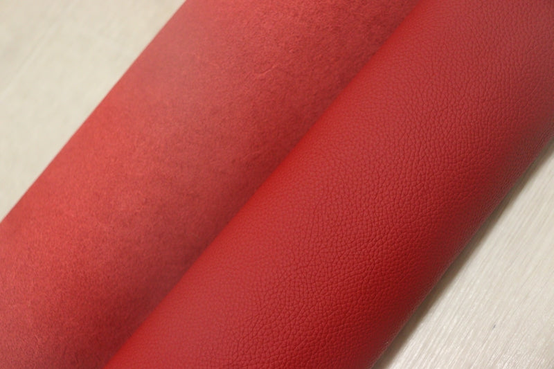 ds25円！[レッド]新入荷 イタリアンレザー 牛革 クロム革 シボ型押し 顔料仕上げ 174ds