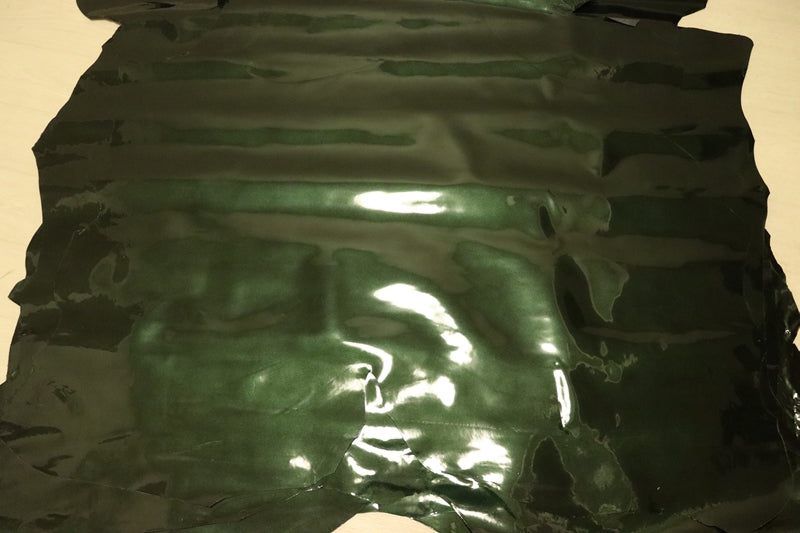 ds25円！[ダークグリーン]新入荷 インディアンレザー 牛革 クロム革 パテントエナメル 182ds