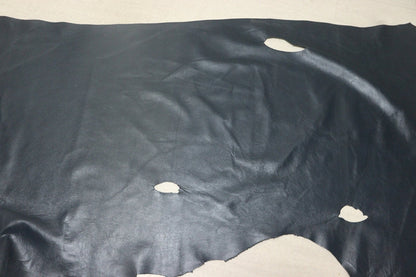 ds25円！[ネイビー]新入荷 国産 牛革 姫路レザー クロム革 シュリンク加工 200ds