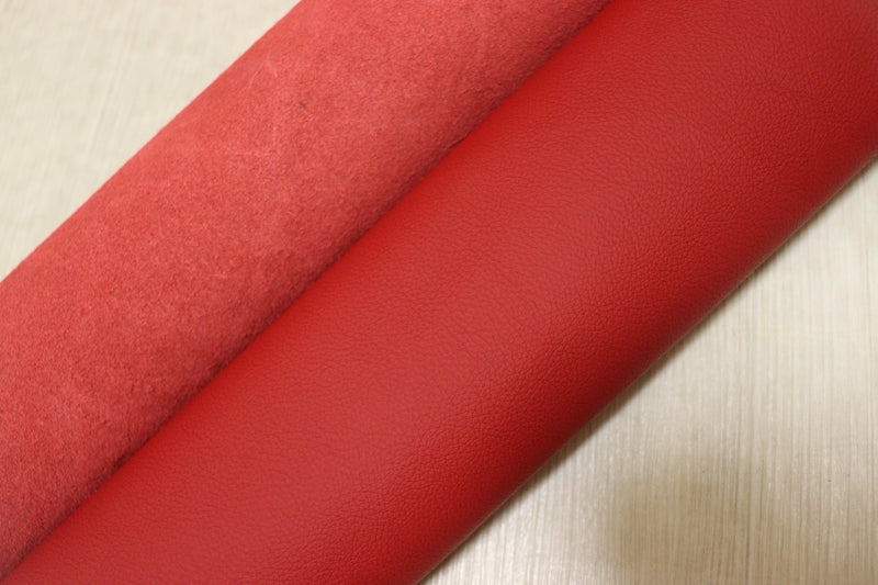 ds25円！[レッド]新入荷 イタリアンレザー 牛革 クロム革 シボ型押し 207ds