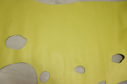 ds25円！[イエロー]新入荷 国産 牛革 姫路レザー クロム革 シボ型押し 顔料仕上げ 220ds