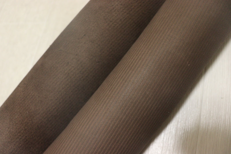 ds25円！[チョコブラウン]新入荷 国産 牛革 姫路レザー クロム革 ヌバック ストライプ型押し 220ds