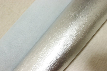 ds25円！[シルバー]新入荷 国産 牛革 姫路レザー クロム革 箔貼り加工 220ds