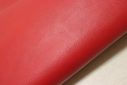 ds25円！[レッド]新入荷 国産 牛革 姫路レザー クロム革 シボ型押し 顔料仕上げ 235ds