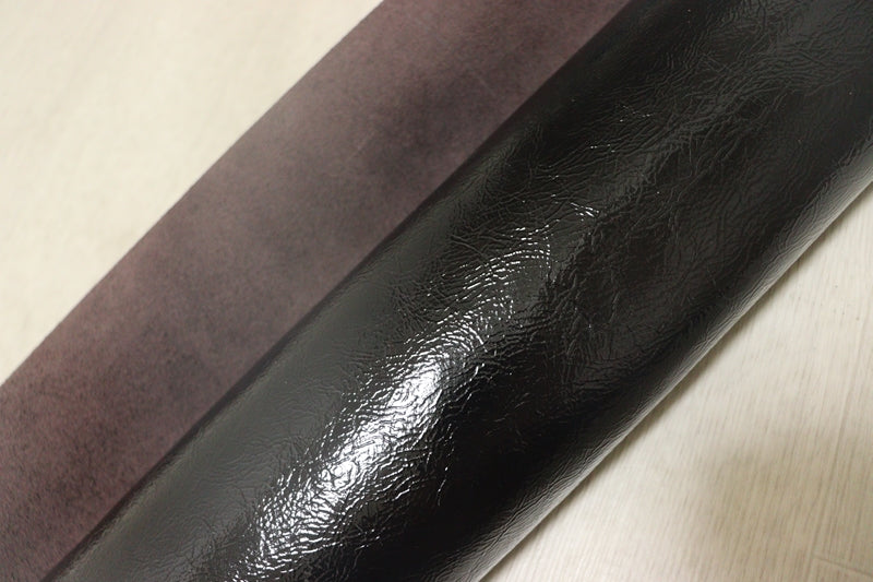 ds25円！[チョコブラウン]新入荷 国産 牛革 姫路レザー クロム革 シワ加工エナメル 300ds