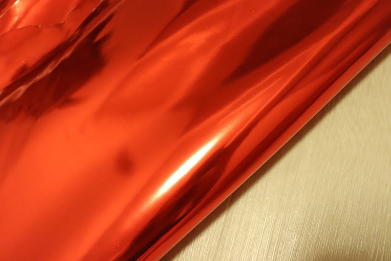 ds25円！[レッド]新入荷 イタリアンレザー ヤギ革 クロム革 箔貼り加工 41ds