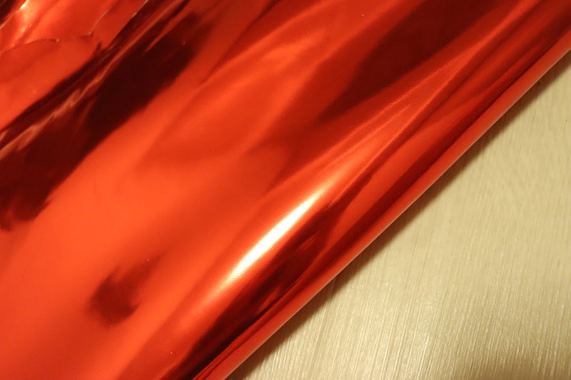 ds25円！[レッド]新入荷 イタリアンレザー ヤギ革 クロム革 箔貼り加工 43ds