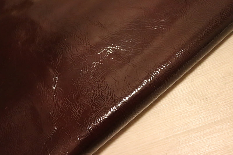 ds25円！[ワインレッド]新入荷 イタリアンレザー 牛革 クロム革 エナメル シワ加工 75ds