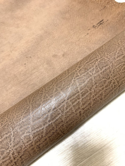 ds25円！[モカブラウン]新入荷 国産 豚革 クロム革 エレファント型押し 80ds