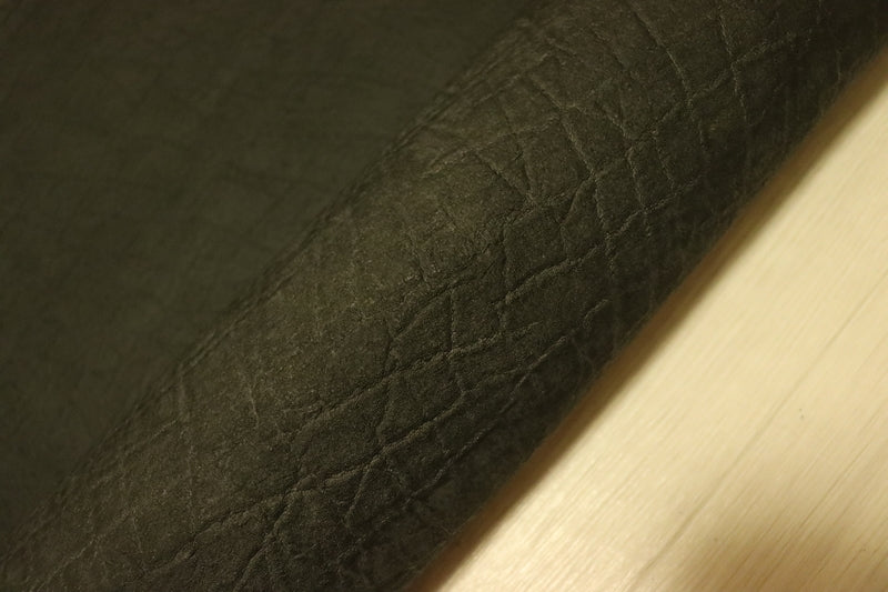 ds25円！[ブラック]新入荷 国産 豚革 クロム革 エレファント型押し ワックス仕上げ 90ds