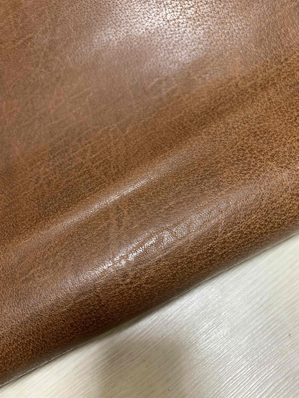 ds25円！[チョコブラウン]新入荷 国産 豚革 コンビヌメ革 エレファント型押し 90ds