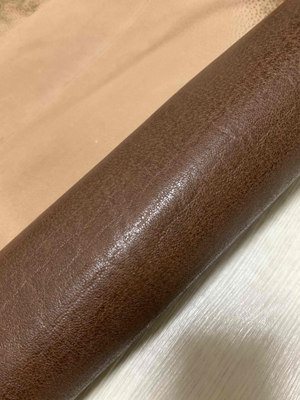 ds25円！[ダークブラウン]新入荷 国産 豚革 コンビヌメ革 エレファント型押し 90ds