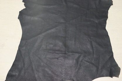 ds25円！[ブラック]新入荷 国産 豚革 クロム革 エミュー型押し 90ds