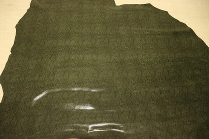 ds28円！[グリーン　　]新入荷 国産 豚革 クロム革 スネークプリント 100ds