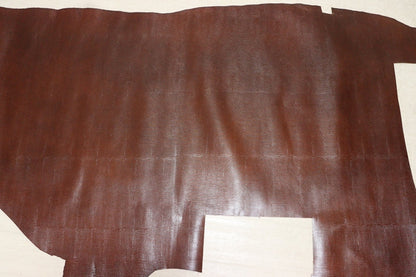 ds28円！[レッドブラウン]新入荷 イタリアンレザー 牛革 クロム革 リザード型押し 顔料仕上げ 100ds