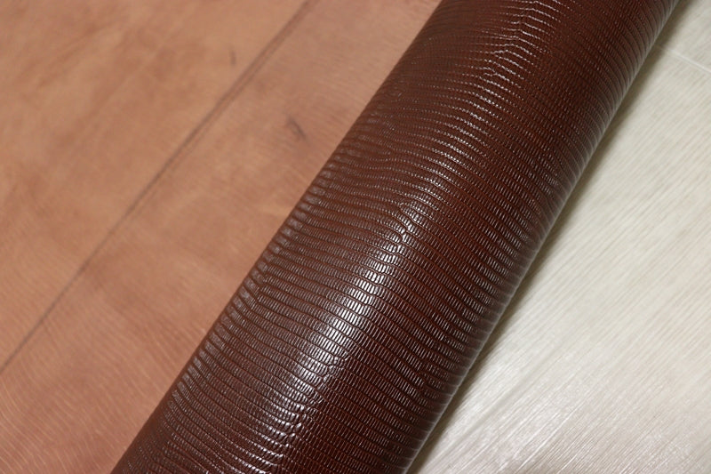 ds28円！[レッドブラウン]新入荷 イタリアンレザー 牛革 クロム革 リザード型押し 顔料仕上げ 100ds