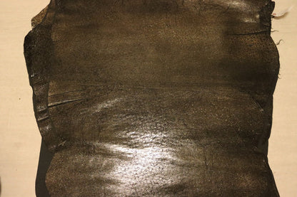 ds28円！[ブラック×ゴールド]新入荷 国産 豚革 クロム革 ヒョウ柄調プリント 裏地貼り 106ds