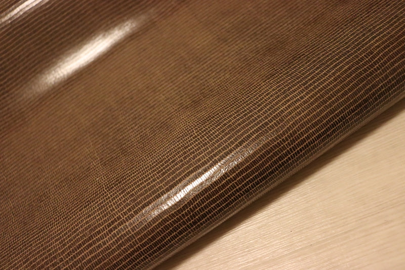 ds28円！[ブラウン]新入荷 国産 豚革 クロム革 リザードプリント 108ds