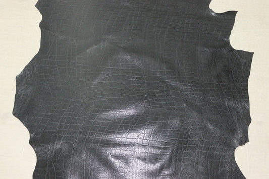 ds28円！[ブラック]新入荷 国産 豚革 ヌメ革 エレファント型押し 108ds