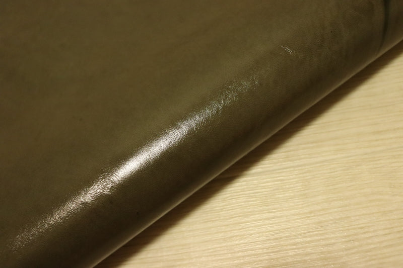 ds28円！[オリーブ]新入荷 イタリアンレザー ひつじ革 クロム革 スムース加工 オイルナッパ 111ds