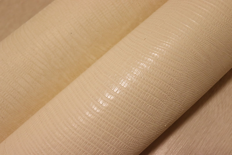 ds28円！[クリーム]新入荷 バングラディシュレザー 牛革 クロム革 リザード型押し 113ds