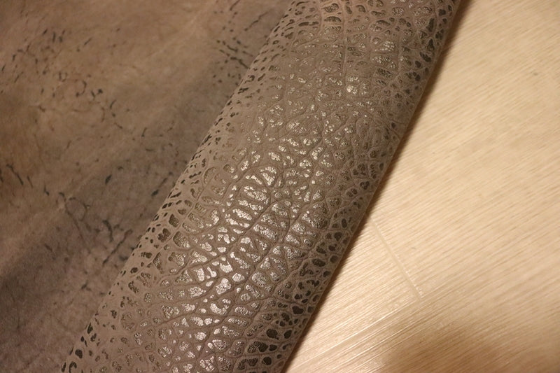 ds28円！[アッシュグレー]新入荷 イタリアンレザー 牛革 クロム革 エンボス加工 119ds