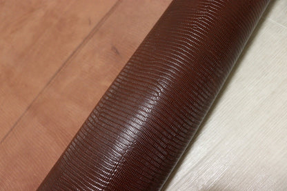 ds28円！[レッドブラウン]新入荷 イタリアンレザー 牛革 クロム革 リザード型押し 顔料仕上げ 120ds