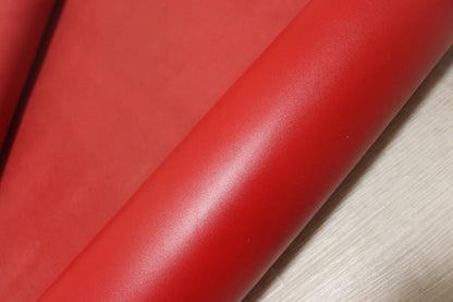 ds28円！[レッド]クラフトの定番 インディアンレザー 牛革 ヌメ革 スムース加工 訳あり 122ds