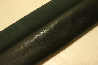 ds28円！[ブラック]新入荷 インポートレザー 牛革 クロム革 弱シュリンク加工 130ds