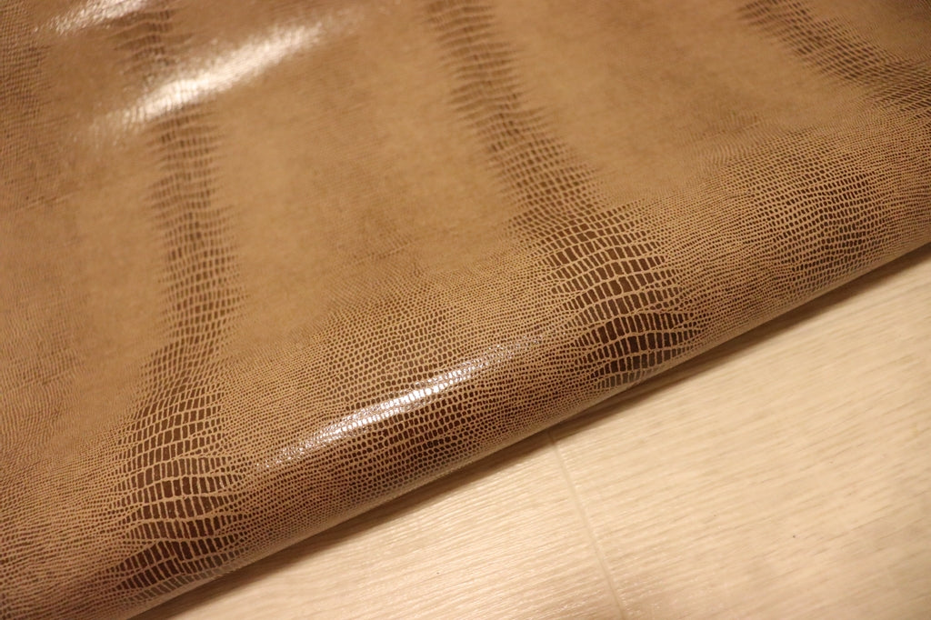 ds28円！[モカブラウン]新入荷 国産 豚革 クロム革 背ワニプリント 130ds