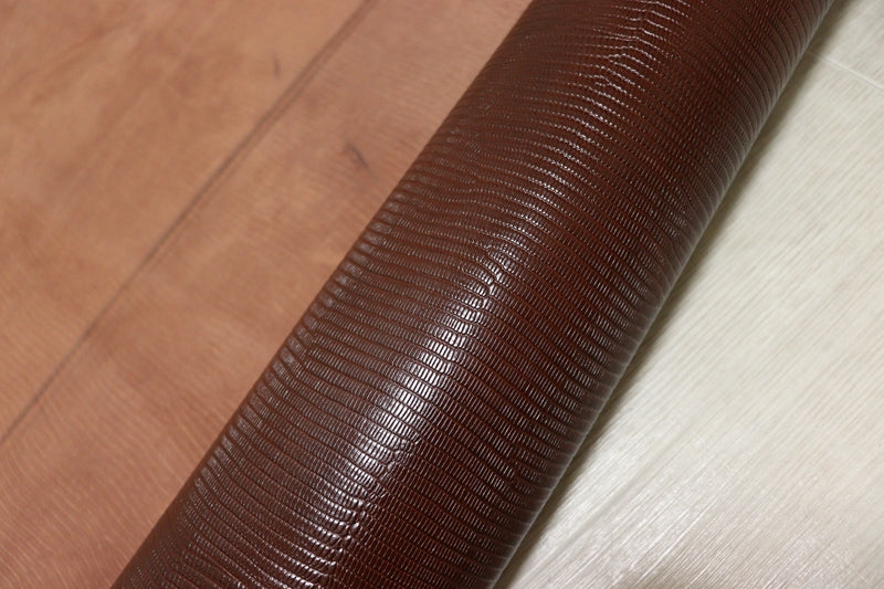 ds28円！[レッドブラウン]新入荷 イタリアンレザー 牛革 クロム革 リザード型押し 顔料仕上げ 130ds