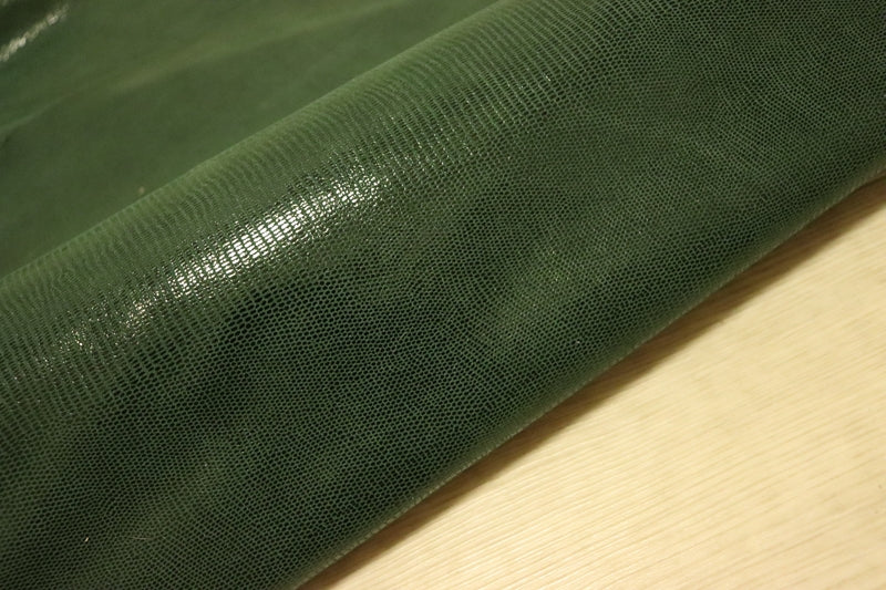 ds28円！[ダークグリーン]新入荷 イタリアンレザー 牛革 クロム革 ベロア リザードプリント 145ds