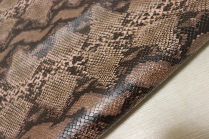 ds28円！[くすみピンク]新入荷 国産 豚革 クロム革 リアルスネークプリント 149ds