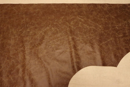 ds28円！[ブラウン]新入荷 イタリアンレザー 牛革 クロム革 プルアップ加工 150ds