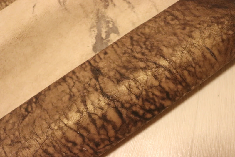 ds28円！[ブロンズ系]新入荷 イタリアンレザー 牛革 コンビヌメ革 クラッキング加工 164ds