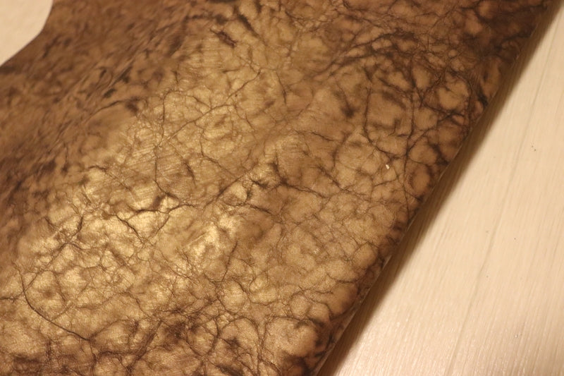 ds28円！[ブロンズ系]新入荷 イタリアンレザー 牛革 コンビヌメ革 クラッキング加工 167ds