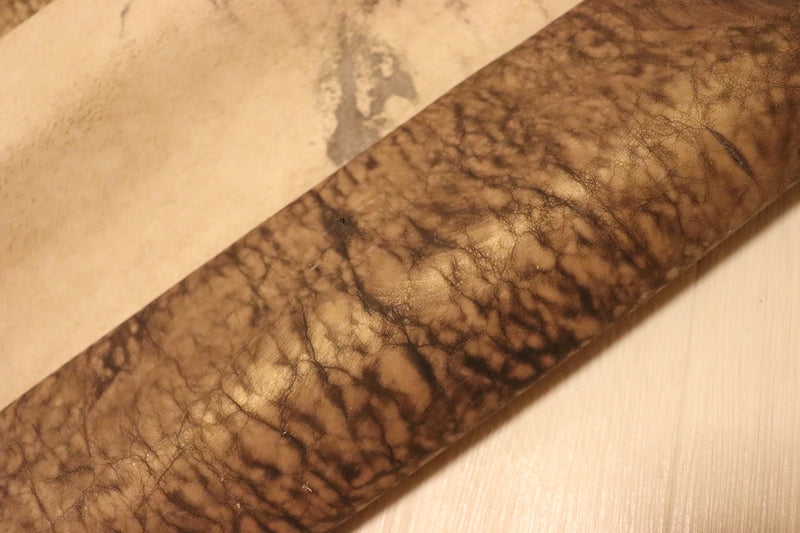 ds28円！[ブロンズ系]新入荷 イタリアンレザー 牛革 コンビヌメ革 クラッキング加工 167ds