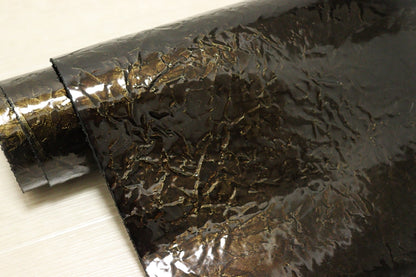 ds28円！[ダークブラウン]新入荷 国産 牛革 クロム革 エナメル シワ型押し 175ds