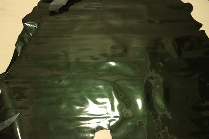 ds28円！[ダークグリーン]新入荷 インディアンレザー 牛革 クロム革 エナメル 186ds