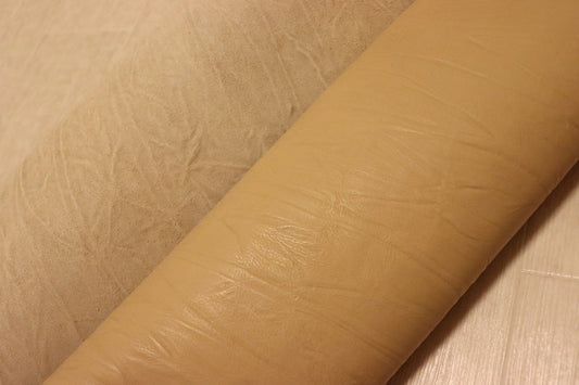 ds28円！[オークルブラウン]新入荷 イタリアンレザー 牛革 クロム革 絞り型押し 187ds