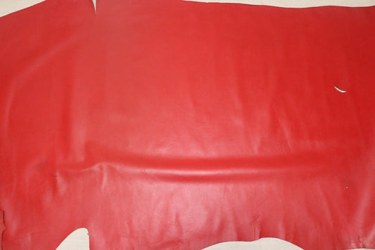 ds28円！[レッド]クラフトの定番 インディアンレザー 牛革 ヌメ革 スムース加工 訳あり 187ds