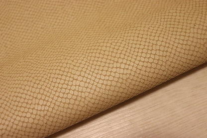 ds28円！[ブラウンベージュ]新入荷 国産 牛革 姫路レザー クロム革 エンボス加工 リアルスネーク 195ds