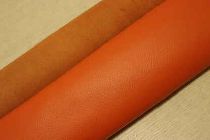 ds28円！[キャロットオレンジ]新入荷 国産 牛革 姫路レザー クロム革 シボ型押し 顔料仕上げ 200ds