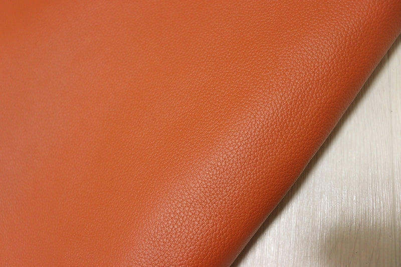 ds28円！[キャロットオレンジ]新入荷 国産 牛革 姫路レザー クロム革 シボ型押し 顔料仕上げ 200ds