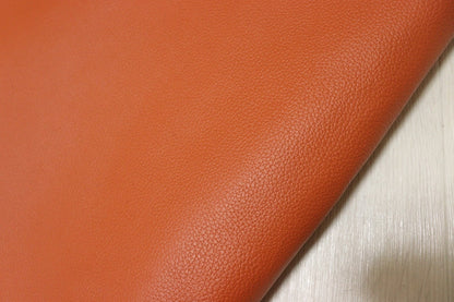 ds28円！[キャロットオレンジ]新入荷 国産 牛革 姫路レザー クロム革 シボ型押し 顔料仕上げ 200ds