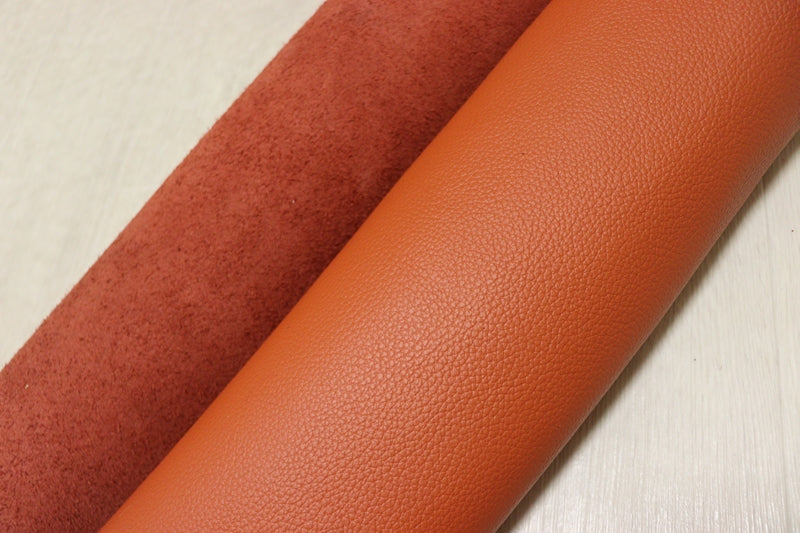 ds28円！[キャロットオレンジ]新入荷 国産 牛革 姫路レザー クロム革 シボ型押し 顔料仕上げ 200ds