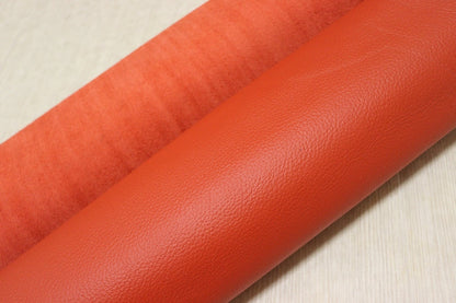 ds28円！[キャロットオレンジ]新入荷 国産 牛革 姫路レザー クロム革 シボ型押し 200ds