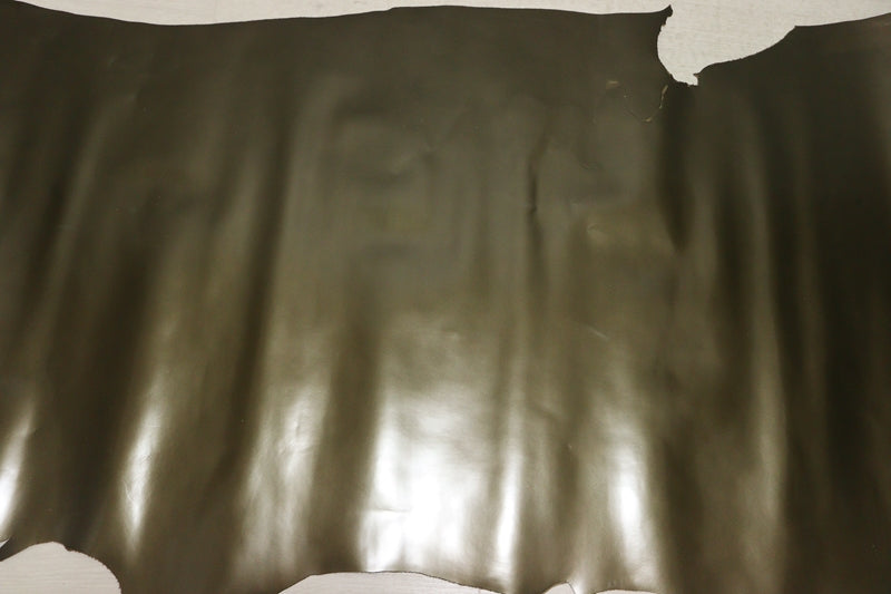 ds28円！[カーキ]新入荷 国産 牛革 姫路レザー クロム革 ガラス加工 210ds